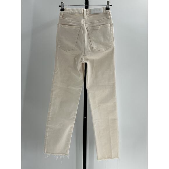 Re/Done '70S' Ivory Cotton High-Rise Stove Pipe Jeans Size 24 - Picture 2 of 3